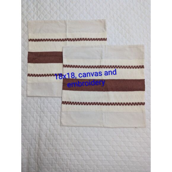 🍂 Fancy Homi Boho Pillow Covers Rust 18x18" Set of 2 New - Picture 8 of 9